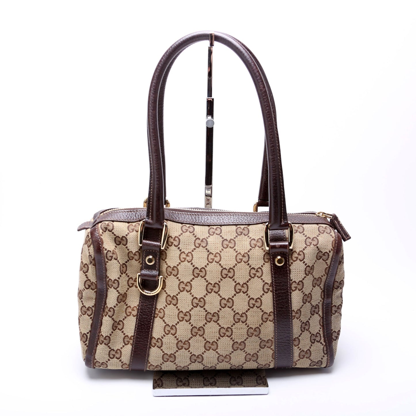 Gucci GG Abbey Boston Canvas Brown Small Travel Bag Brown 1