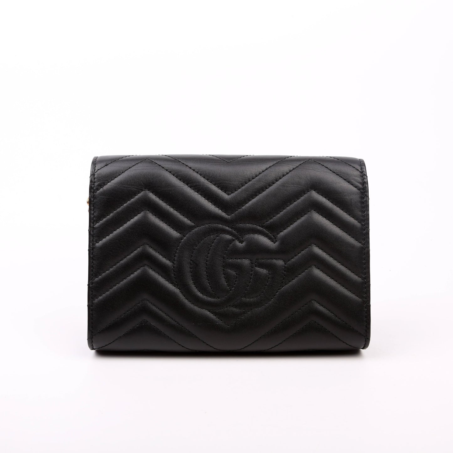 Gucci Marmont Black Chain Wallet Case Black 4