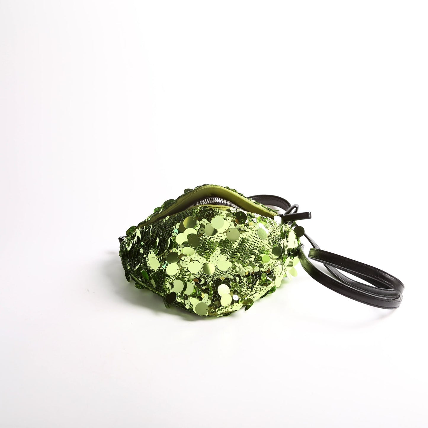 Prada Paillettes Triangle Crossbody Bag Green
