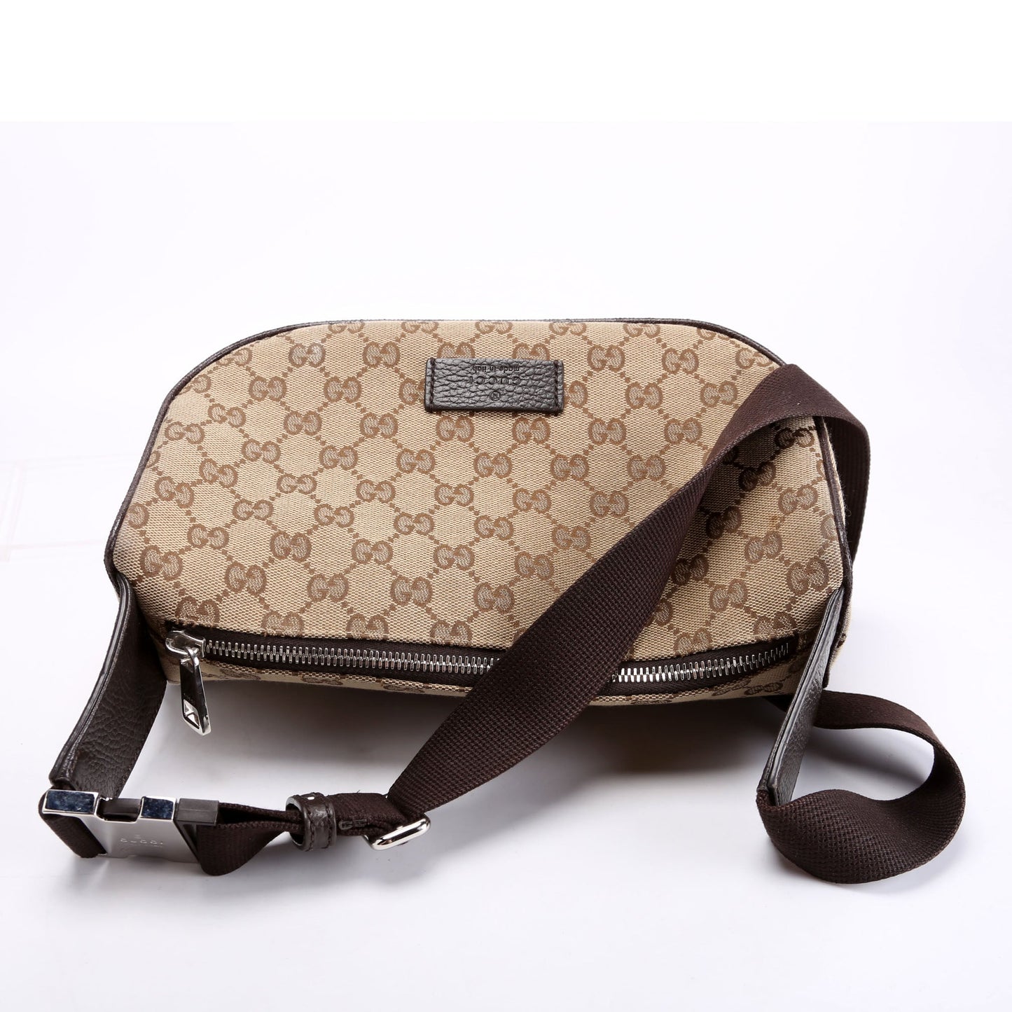 Gucci GG Waist Pouch Canvas Brown Travel Bag