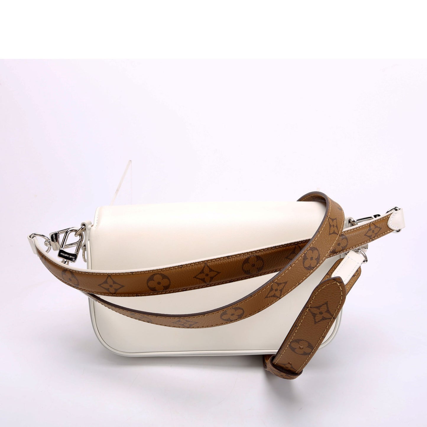 Louis Vuitton Swing Reversed Calfskin Monogram White Brown Handbag