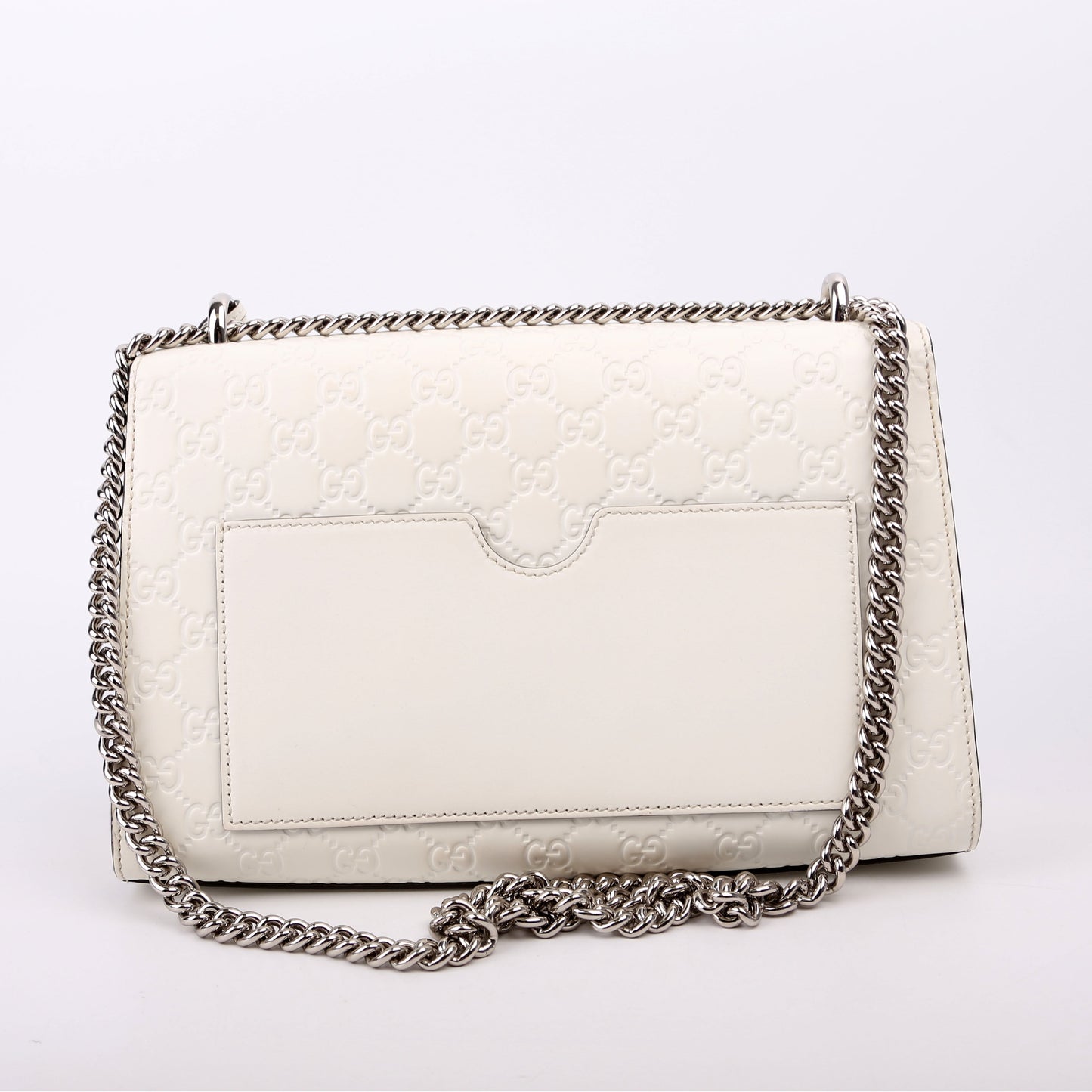 Gucci Padlock GG Leather White Medium Shoulder Bag