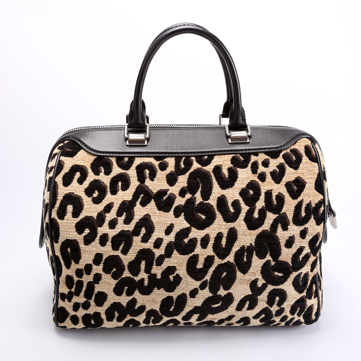 Louis Vuitton Stephen Spro Leopard Chenille Speedy Handbag
