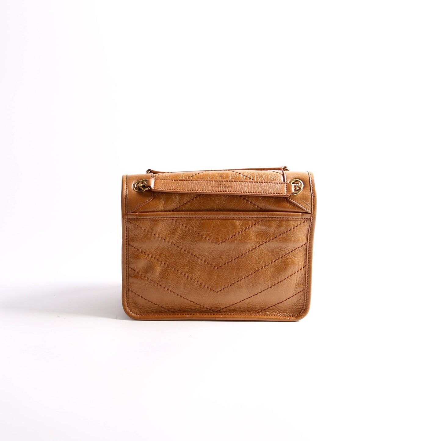 YSL Saint Laurent Saint Laurent Niki Baby Crinkled Bag Leather Brown Travel Bag