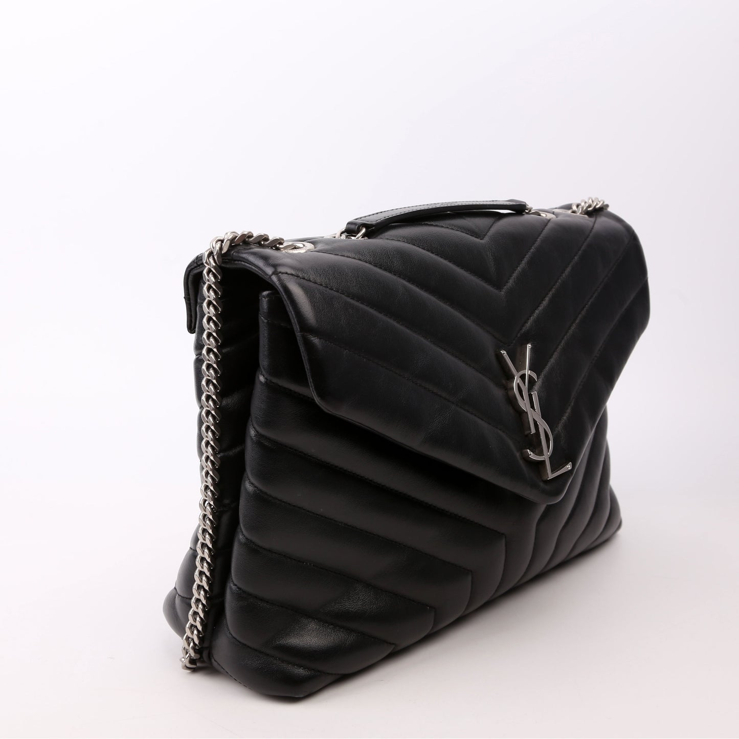 YSL Saint Laurent Saint Laurent Loulou Satchel Bag Black Medium Travel Bag