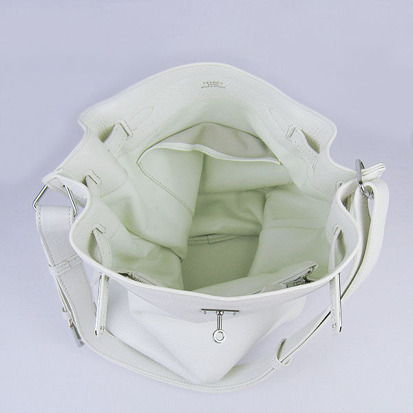 Hermes Luxury Nappa Shoulder Bag Leather White