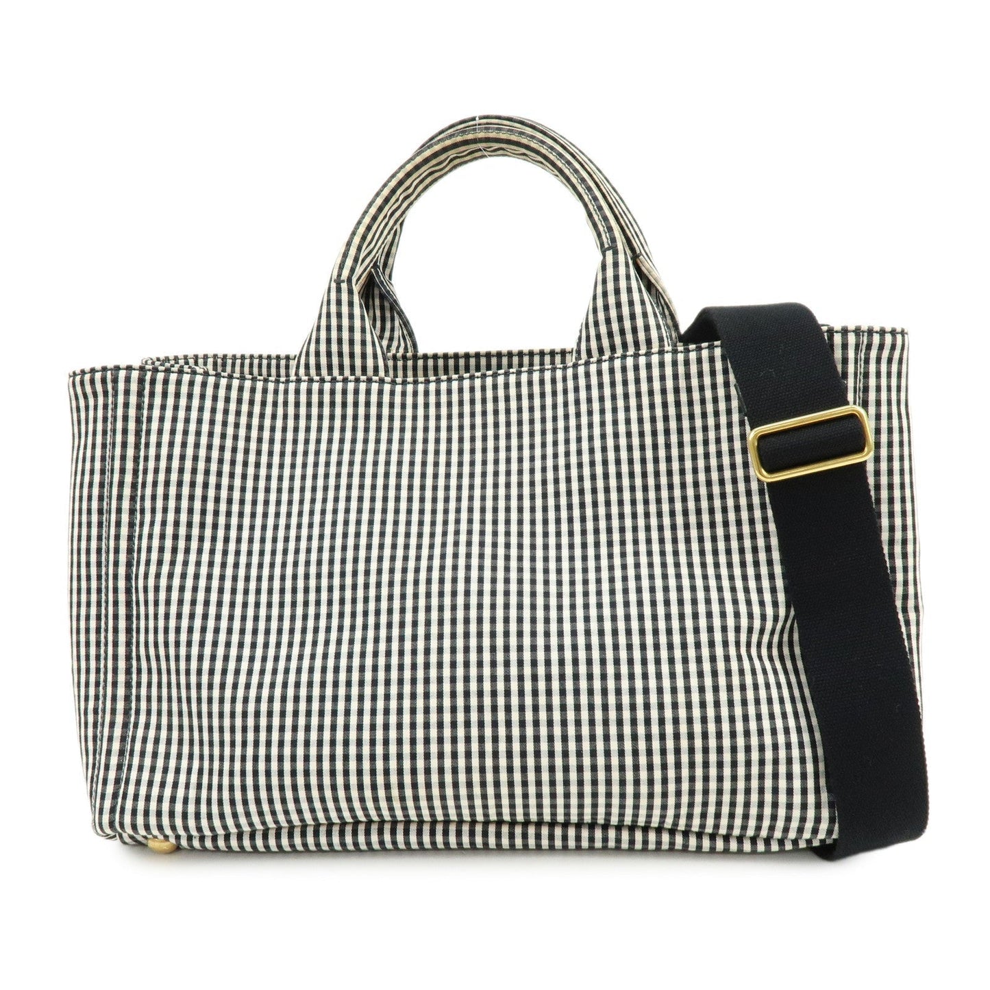Shoulder Bag Canapa 2Way Bag Hand Bag Ivory Canvas Black