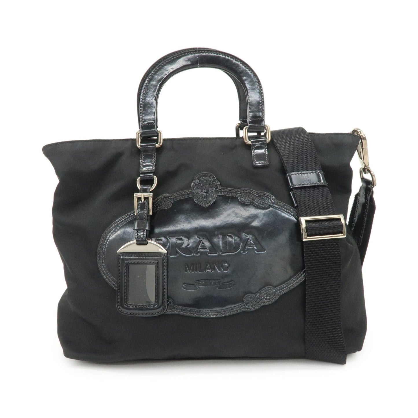 Shoulder Bag 2Way Bag Hand Bag 2 Leather Nylon Black