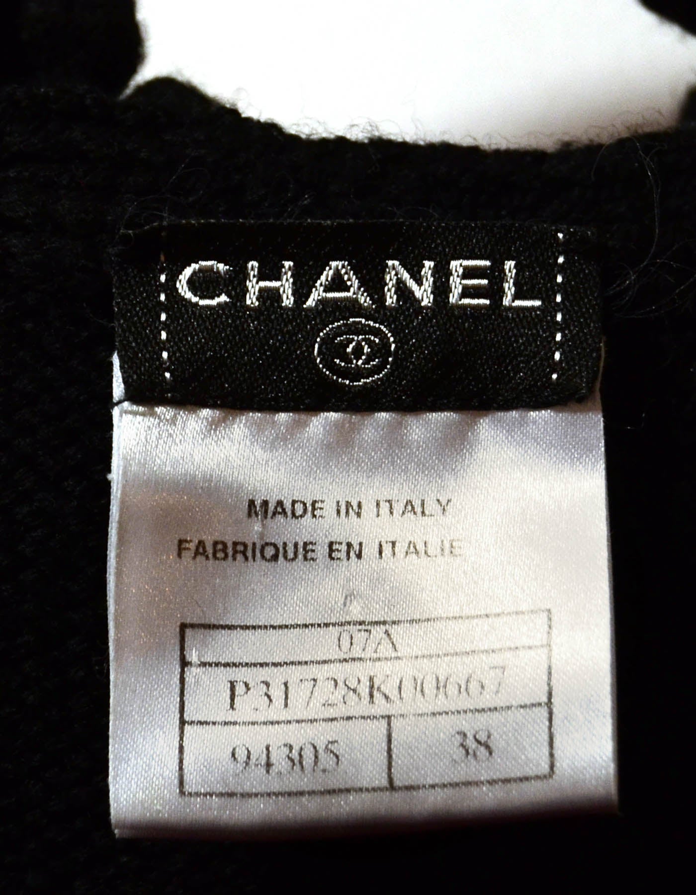 Chanel Black Knit Sleeveless Top w/Chunky Crochet Trim