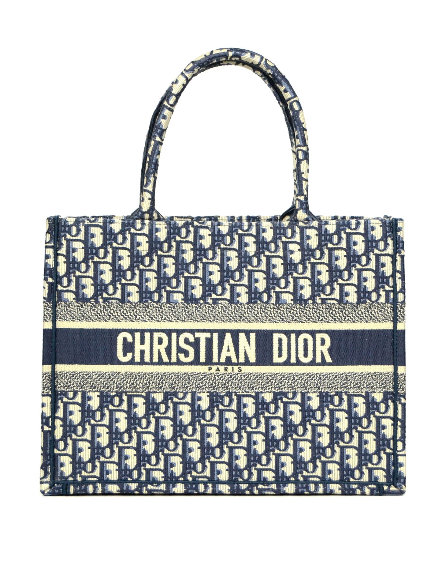 Dior Handbag Christian Oblique Book Tote Bag Canvas Monogram Beige
