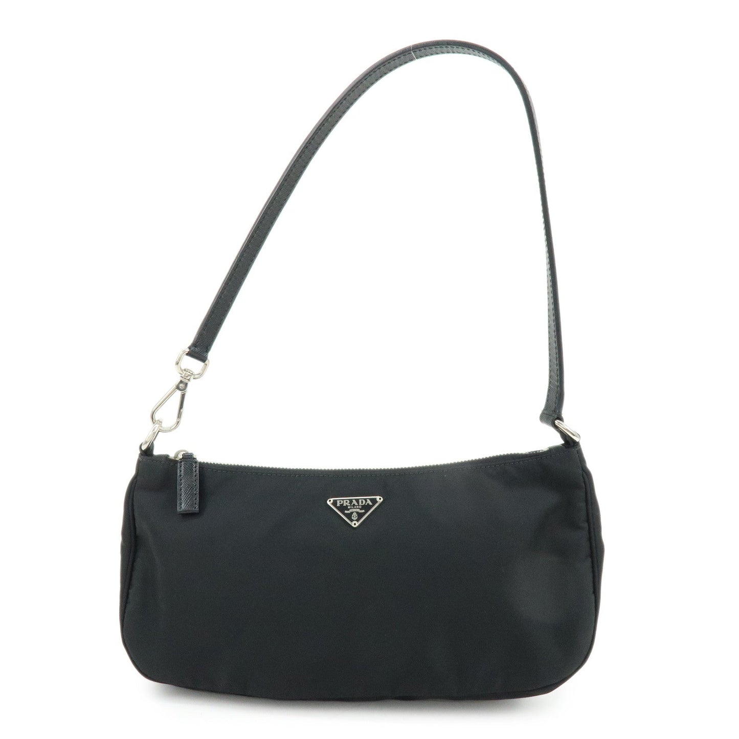 Shoulder Bag Triangle Hand Bag 2 Leather Black Logo