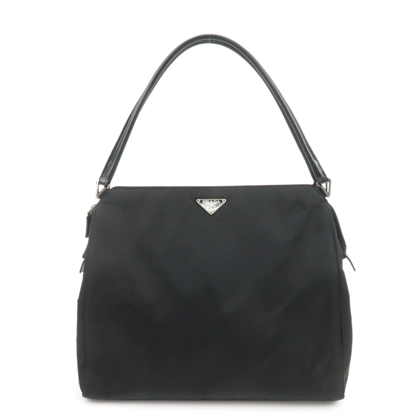 Shoulder Bag Triangle Hand Bag Leather Nylon Black