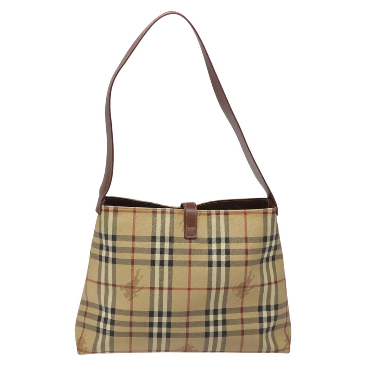 Burberry Nova Check Shoulder Bag Canvas Beige Shoulder Bag 171