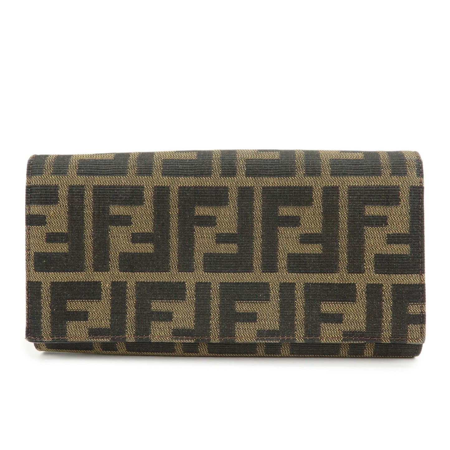 Zucca Bi-Fold Long Wallet Leather Canvas Black Handbag