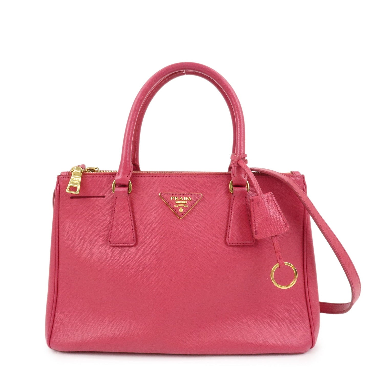 Shoulder Bag Galleria 2Way Hand Leather Saffiano Pink