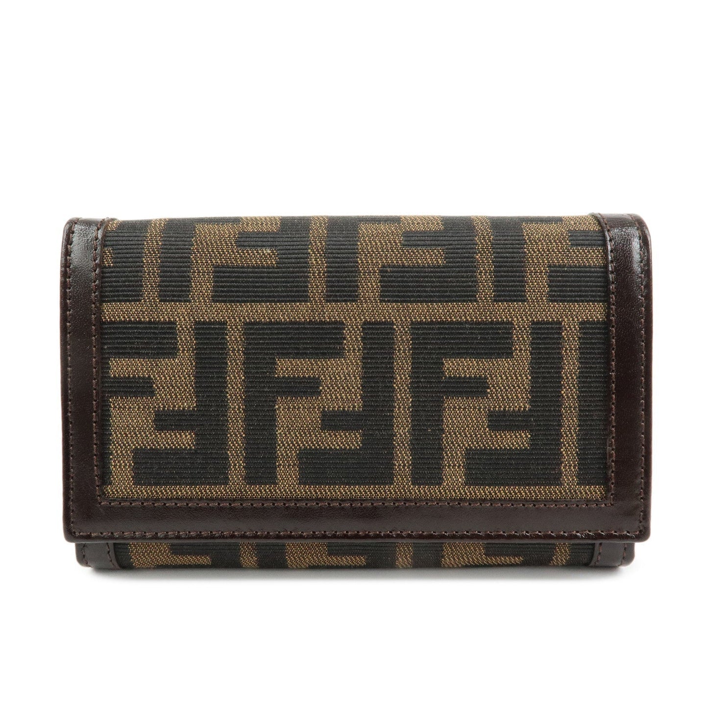 Zucca Tri-fold Wallet Leather Canvas Black Handbag