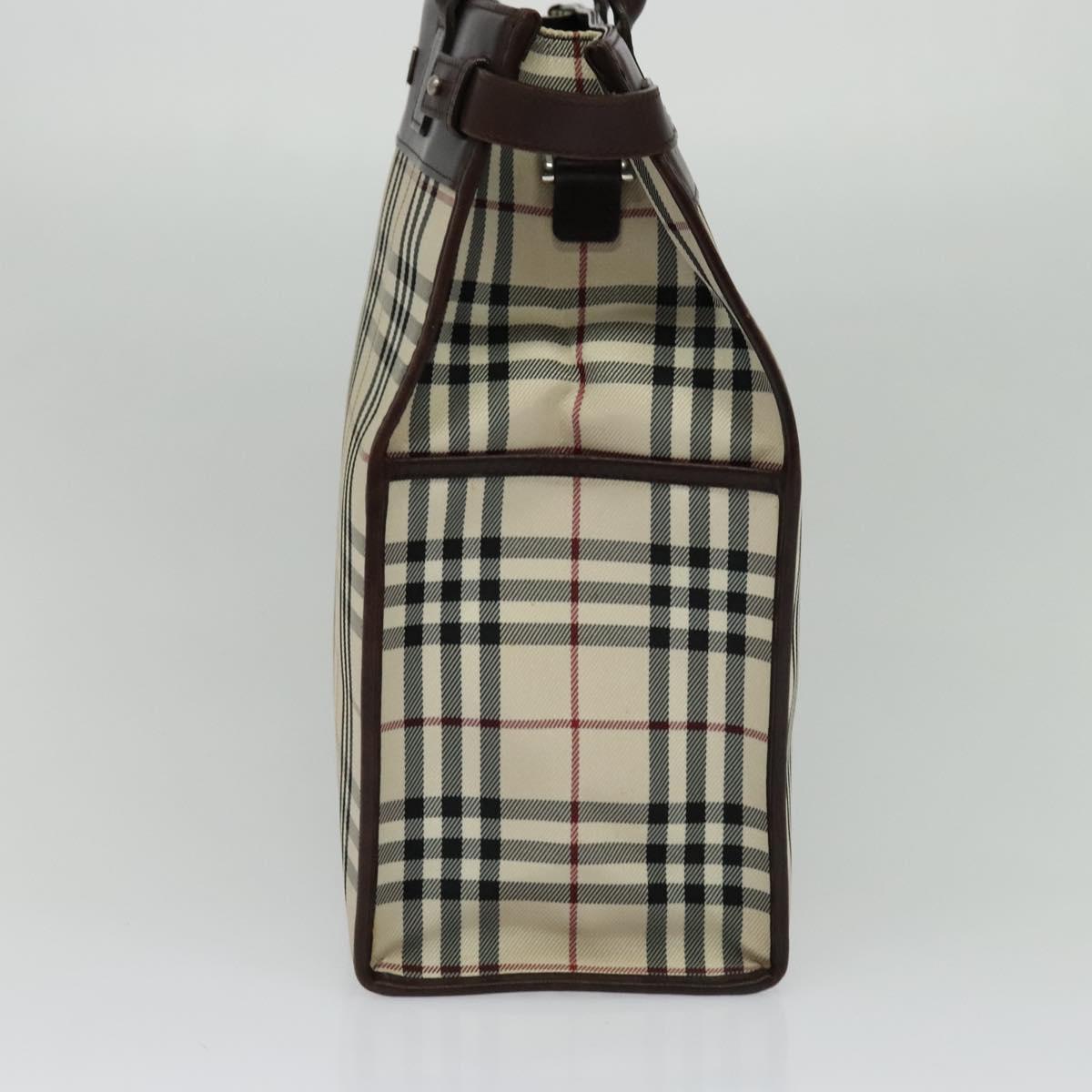 Burberry Nova Check Tote Bag Canvas Beige Tote Bag 26