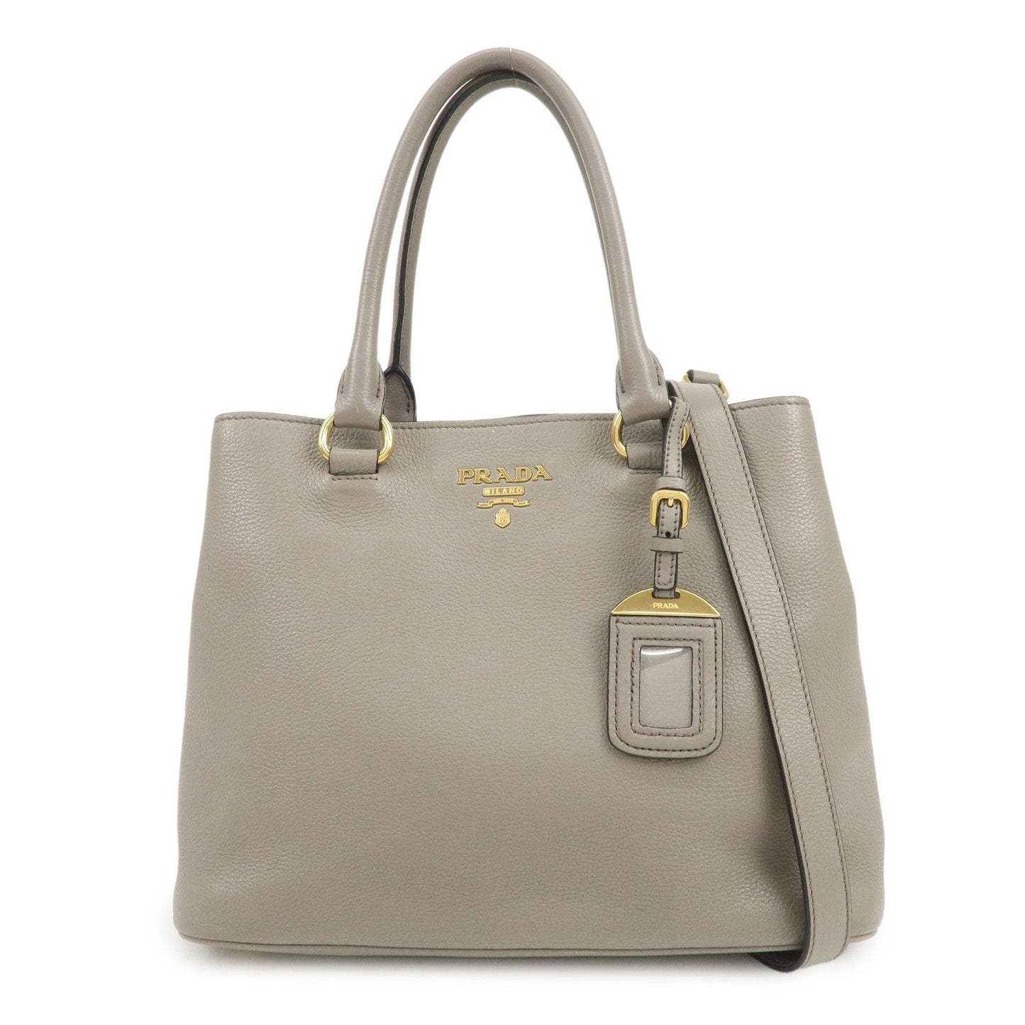 Shoulder Bag 2Way Bag Hand Bag Leather Gray Logo