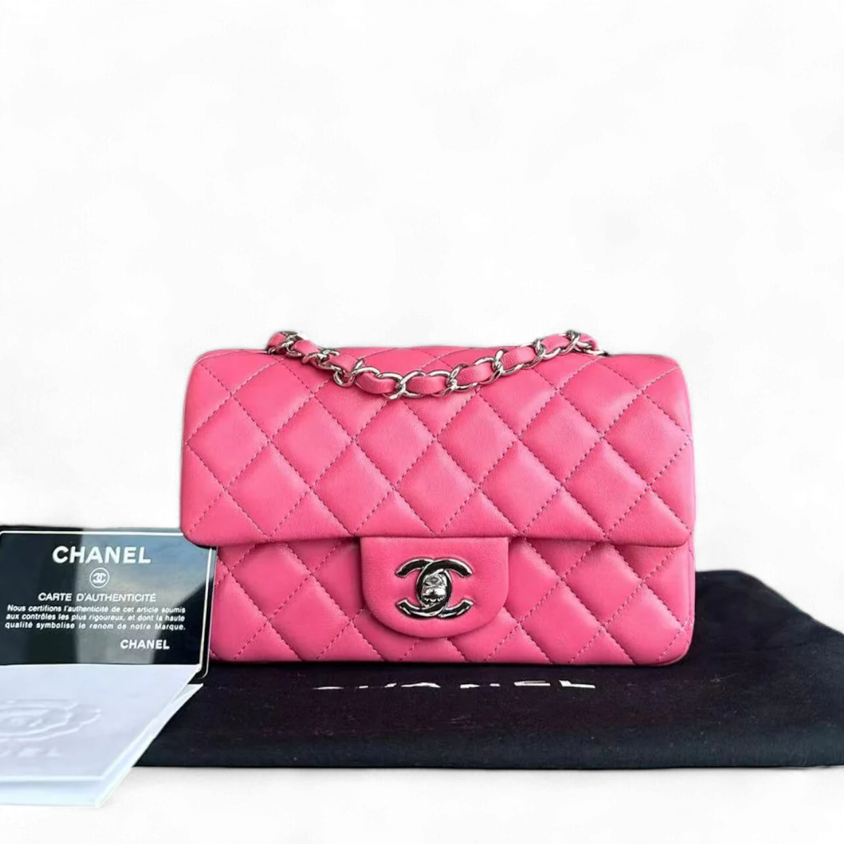 Chanel Classic Flap Mini - 20CM Rectangle Lambskin Quilted Pink Mini Bag