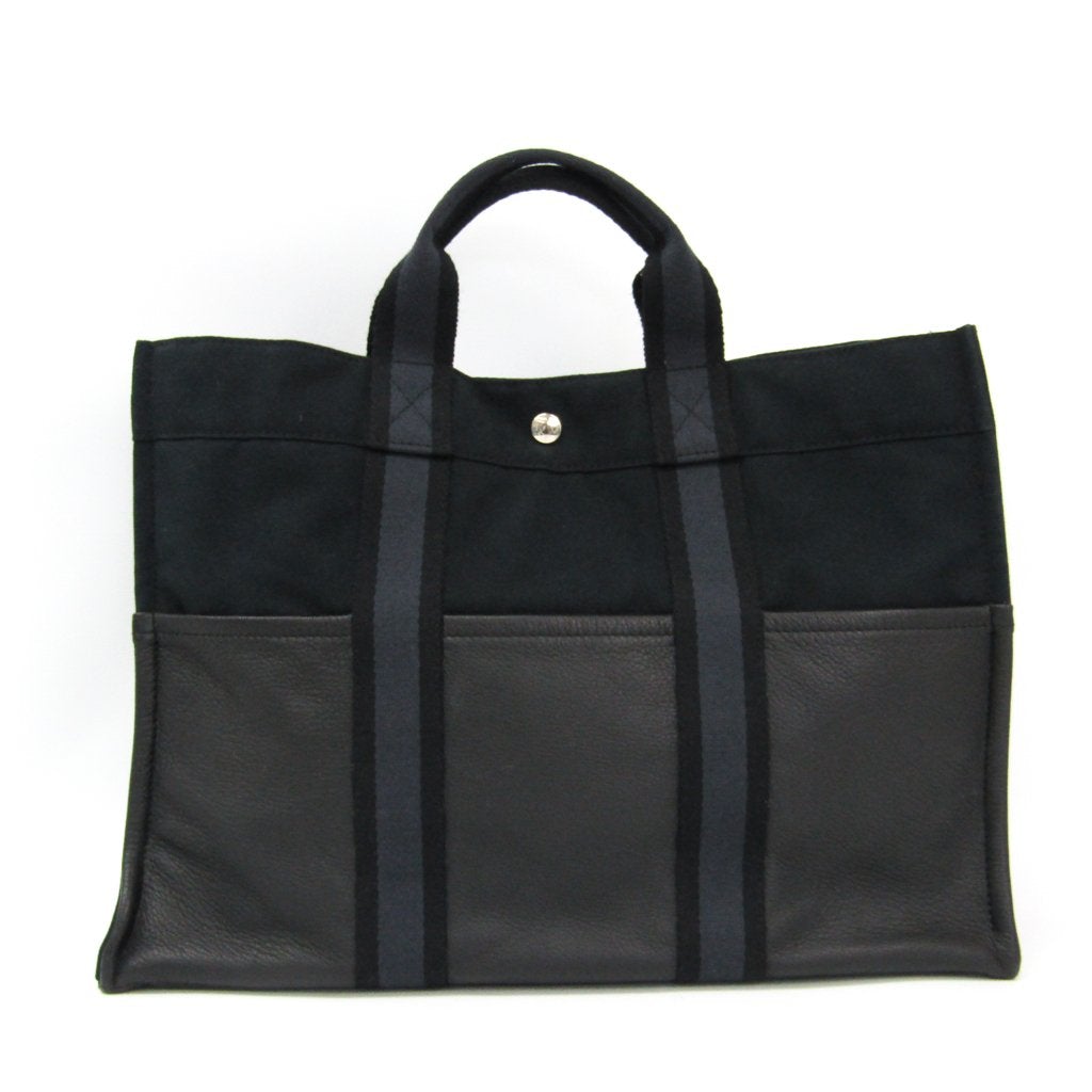 Hermes Luxury Gray Fourre Tout Mm Tote ( Leather Canvas Tote Bag