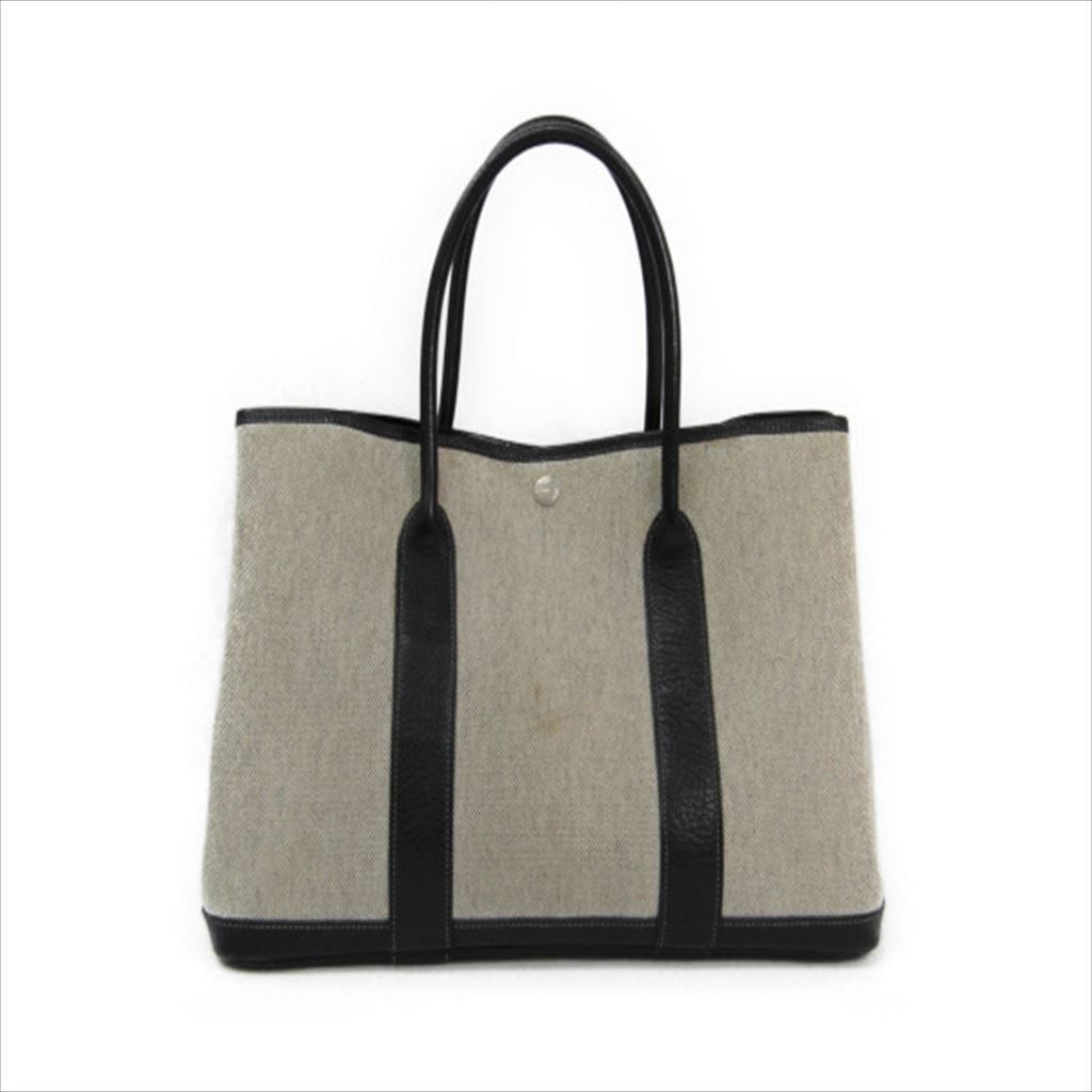 Hermes Luxury Gray Garden Party Tote ( ) Canvas Black Tote Bag