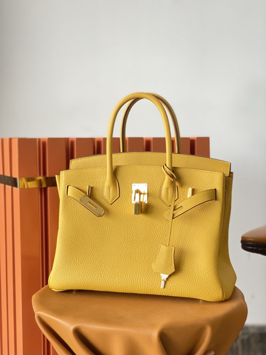 Top Quality Birkin Nata Swift Yellow For Gold Travel Bag