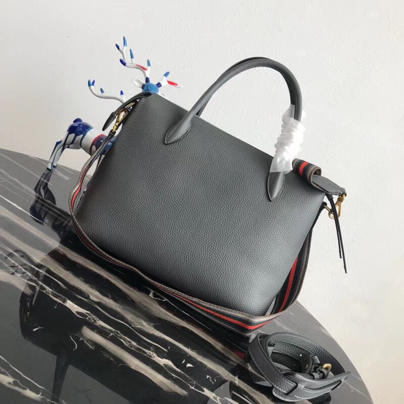 Prada Grey Calf Bag Leather Calf Leather Gray Travel Bag