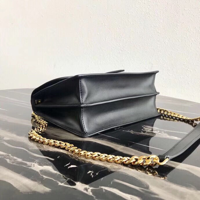 Prada Belle Shoulder Bag In Calf Leather Black