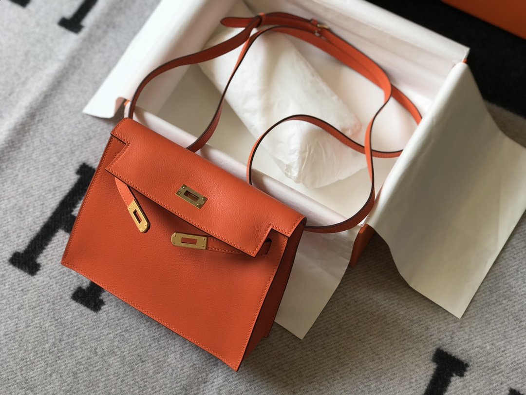 Top Quality Kelly Orange For Women Toned Gold Travel Bag