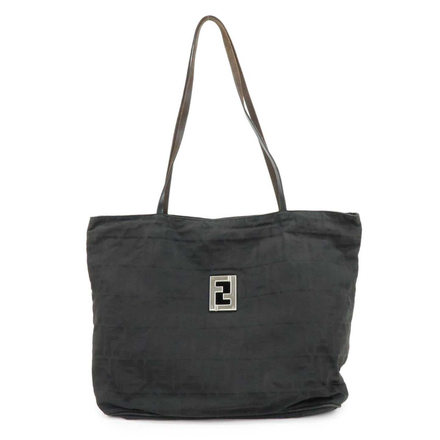 Tote Bag Zucca Shoulder Bag Leather Canvas Black