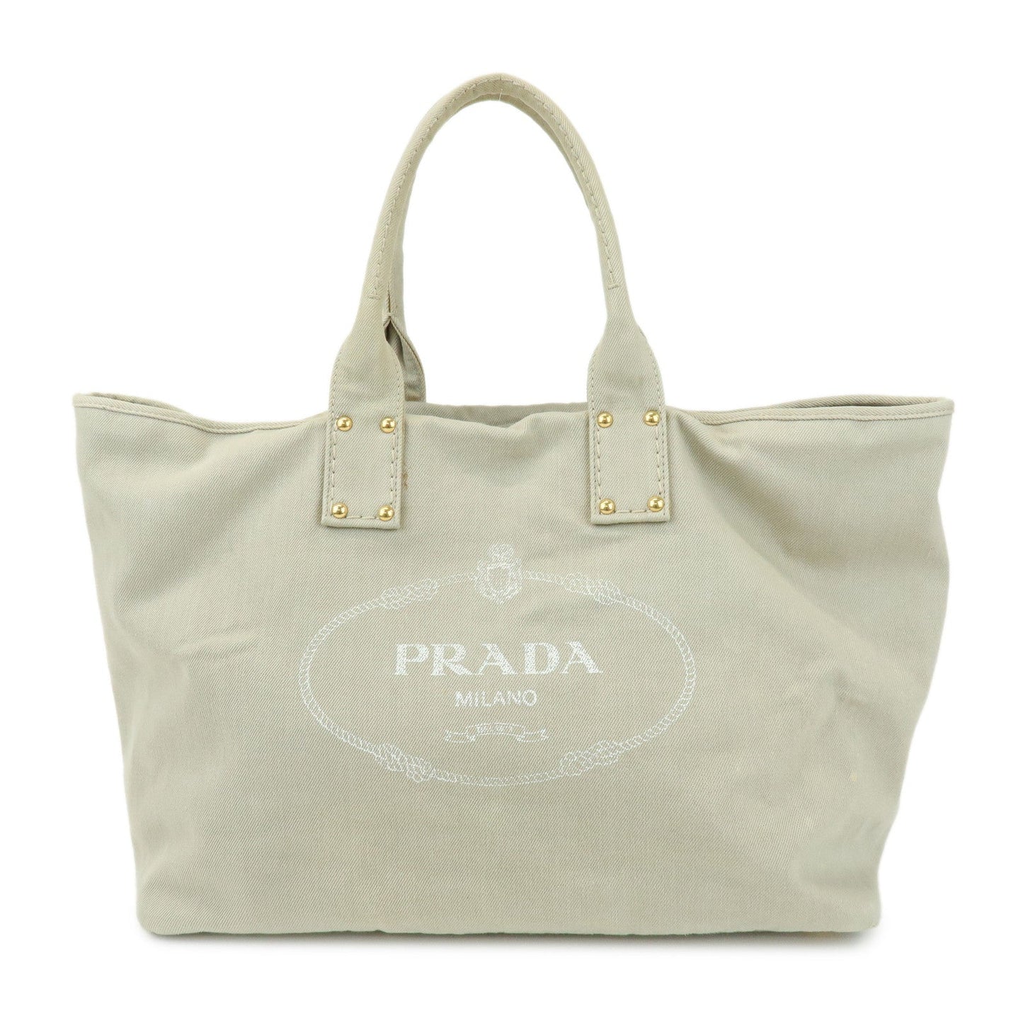 Tote Bag Triangle Shoulder Bag Light Denim Beige Logo
