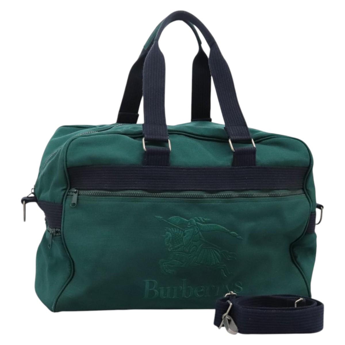 Burberry Travel Bag Canvas Green Logo