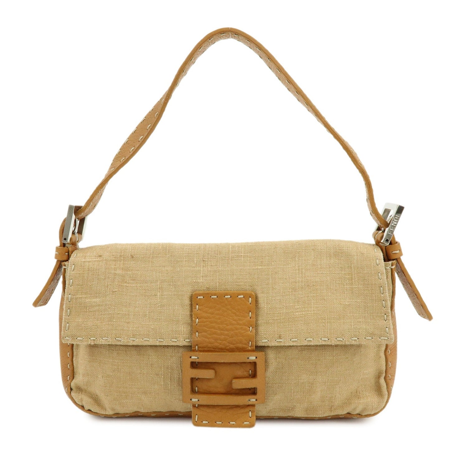 Shoulder Bag Mamma Baguette Selleria Linen Leather