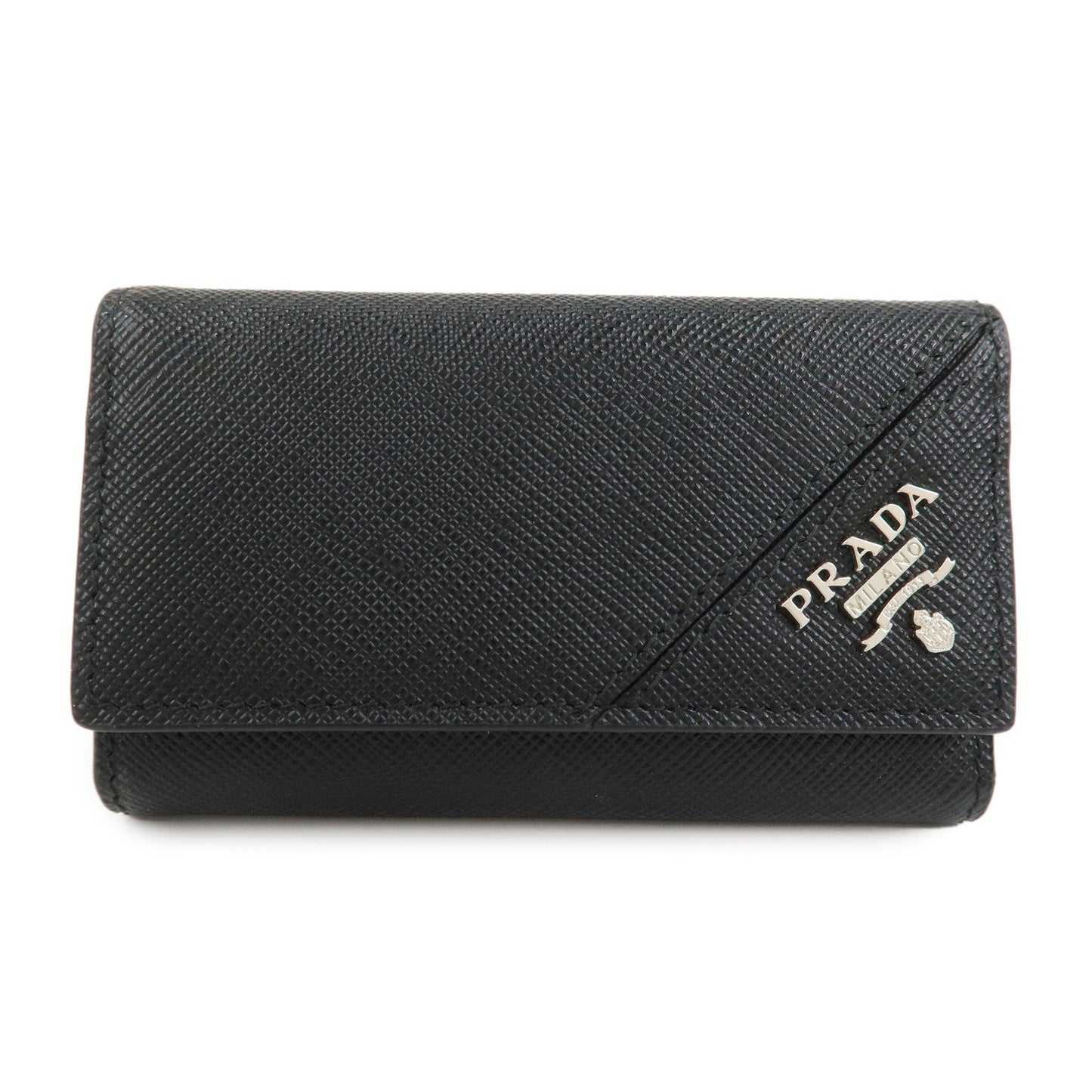 6 Rings Key Case Leather Saffiano Black Jewelry