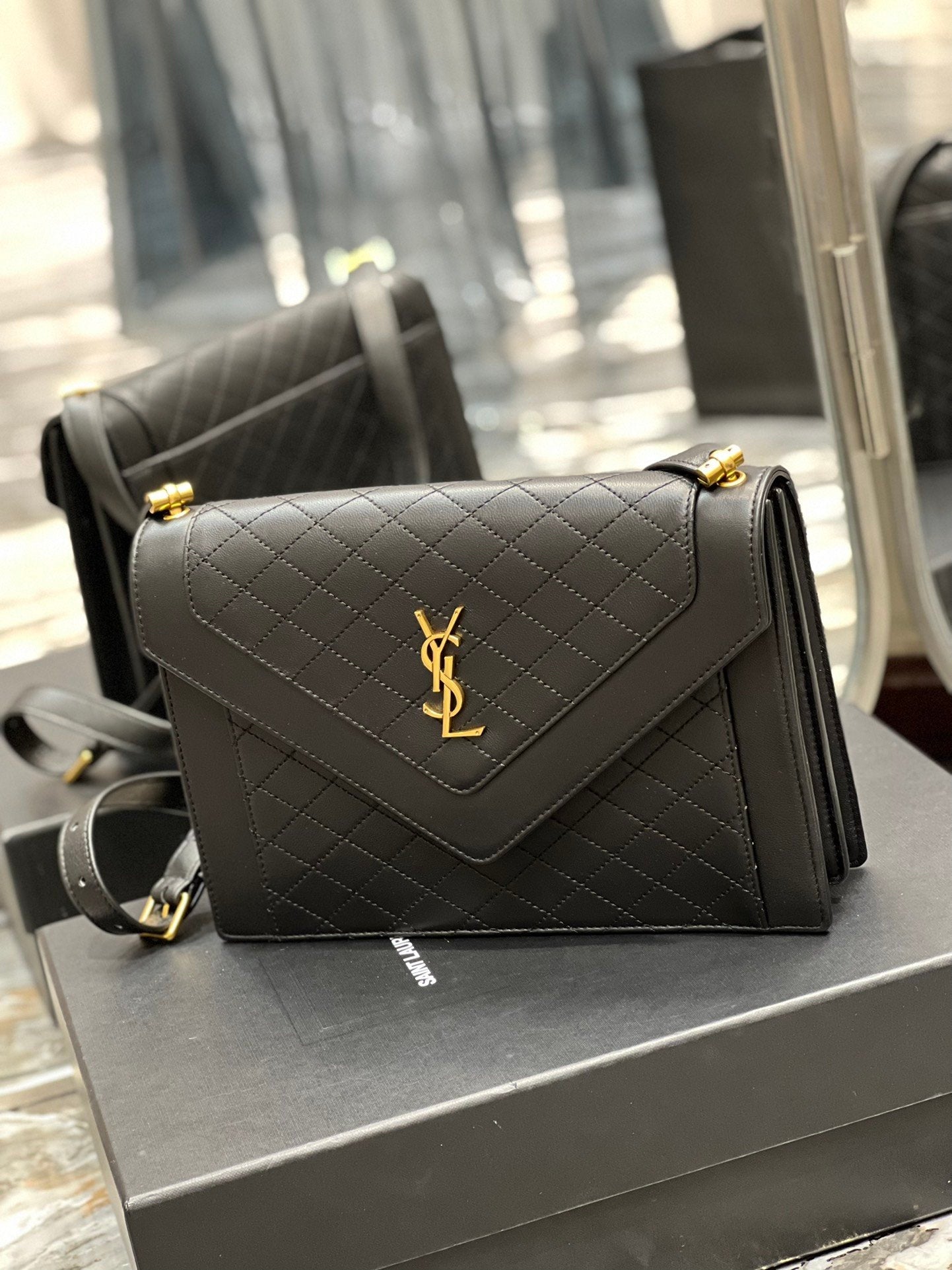 Top Quality Gaby Satchel Bag In With Black Gold Travel Bag