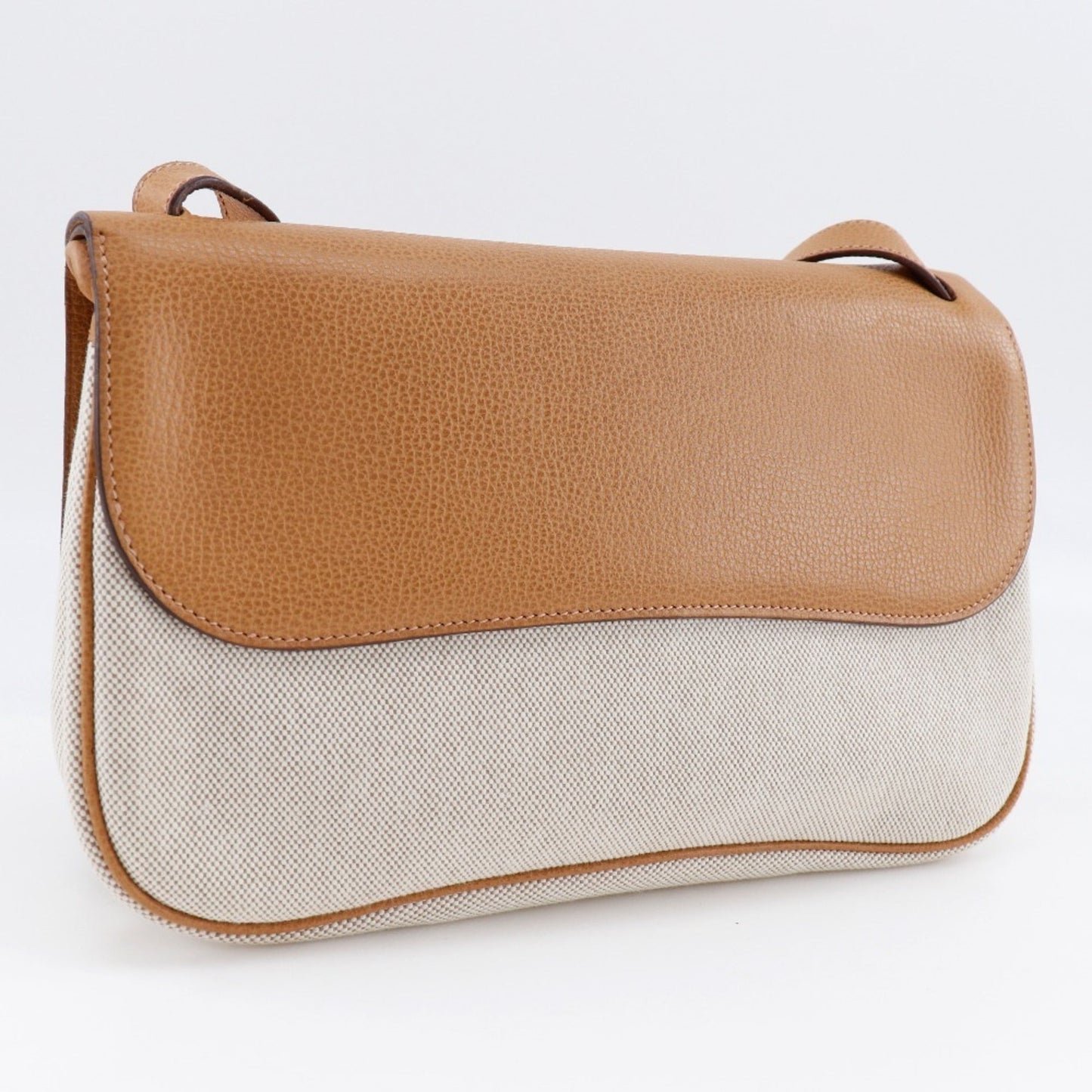 Hermes Toile Shoulder Bag Brown
