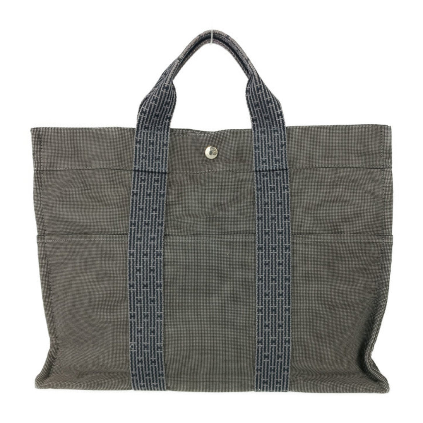 Hermes Handbag Tote Bag Canvas Gray Tote Bag 6
