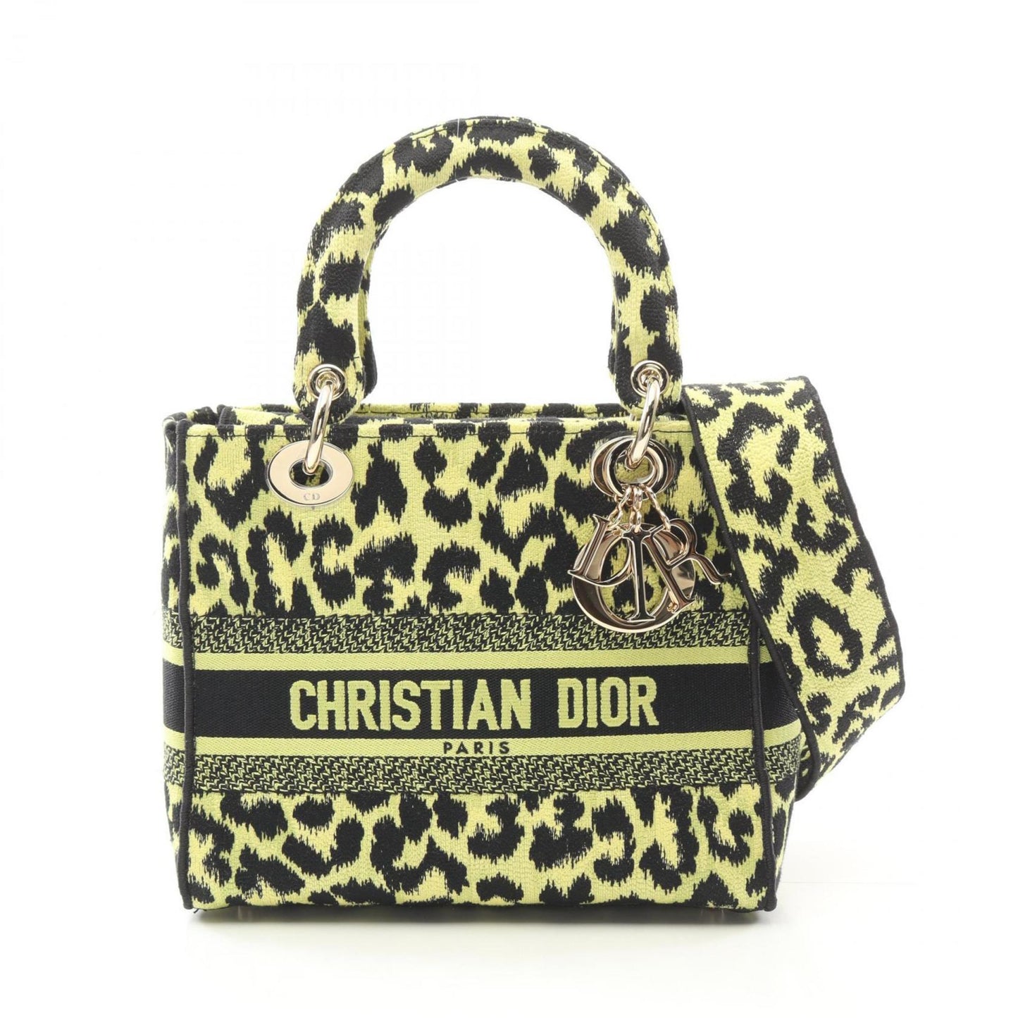 Dior Handbag Christian Canvas Black Green