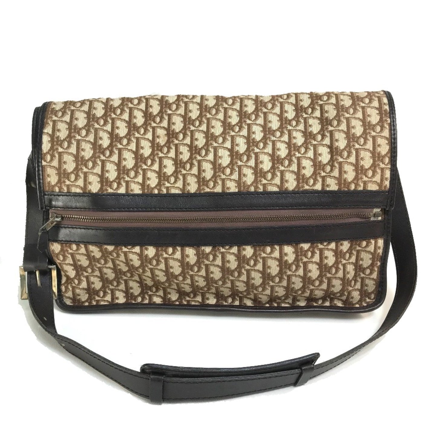 Dior Handbag Christian Shoulder Bag 3 Leather Beige