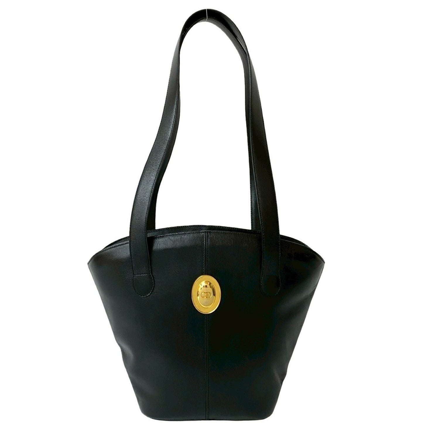 Dior Handbag Christian Shoulder Bag Tote Bag Leather Black