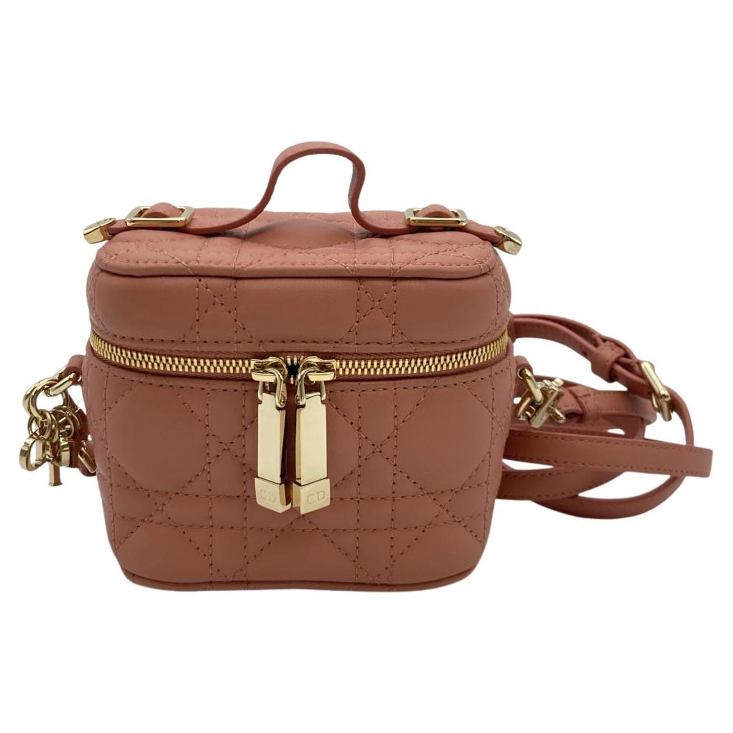 Dior Handbag Christian Shoulder Bag Vanity Bag Leather Pink