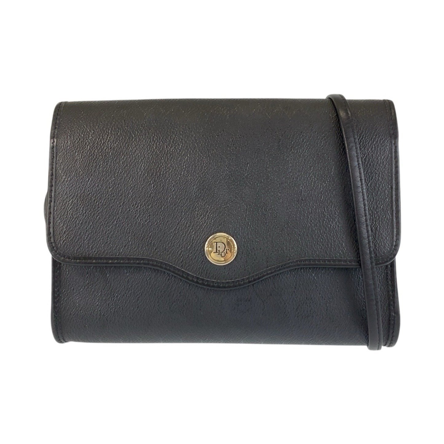 Dior Handbag Christian Pvc Shoulder Bag Leather Black