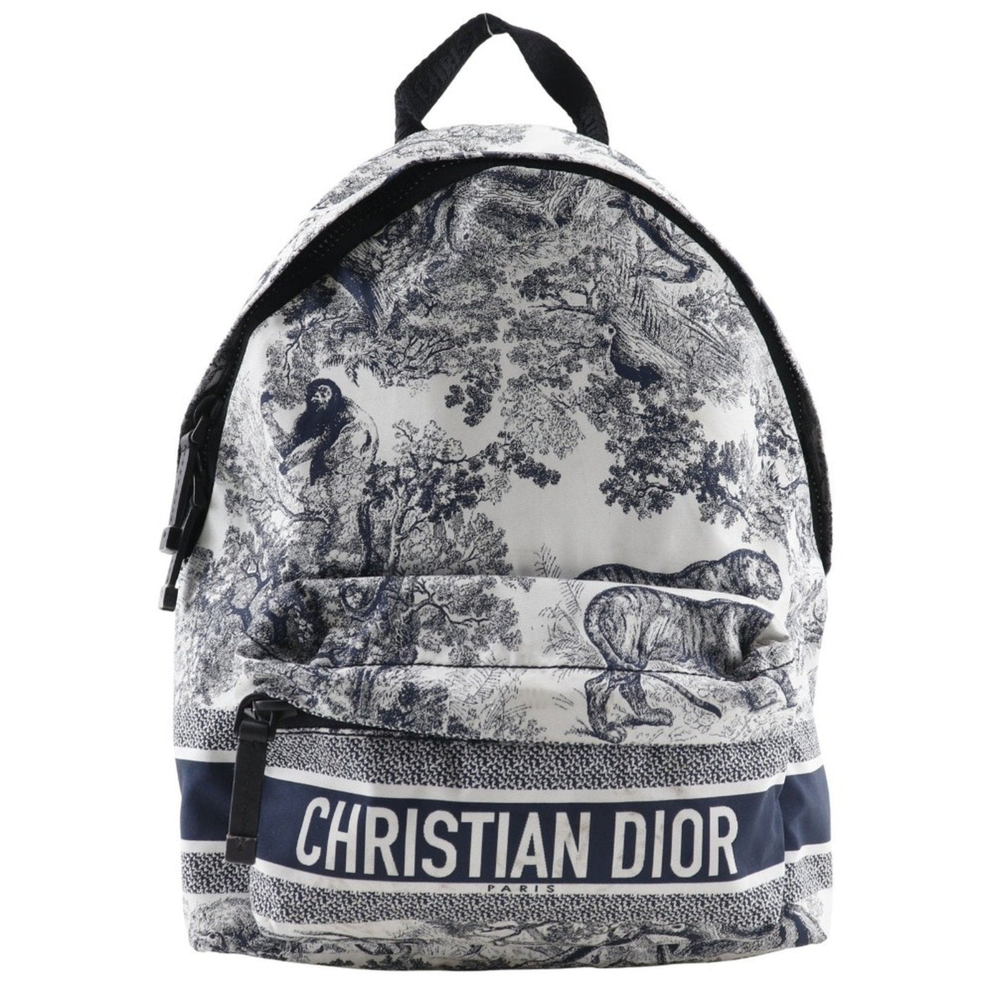 Dior Handbag Christian Backpack Nylon Black White