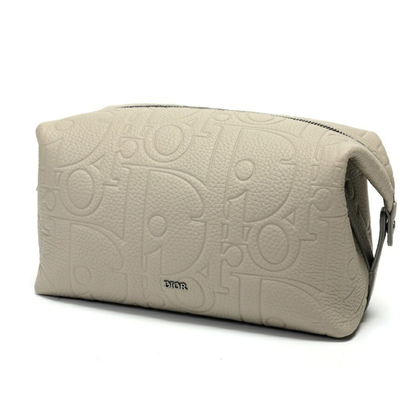 Dior Handbag Christian Pouch Leather Gray Satchel Bag