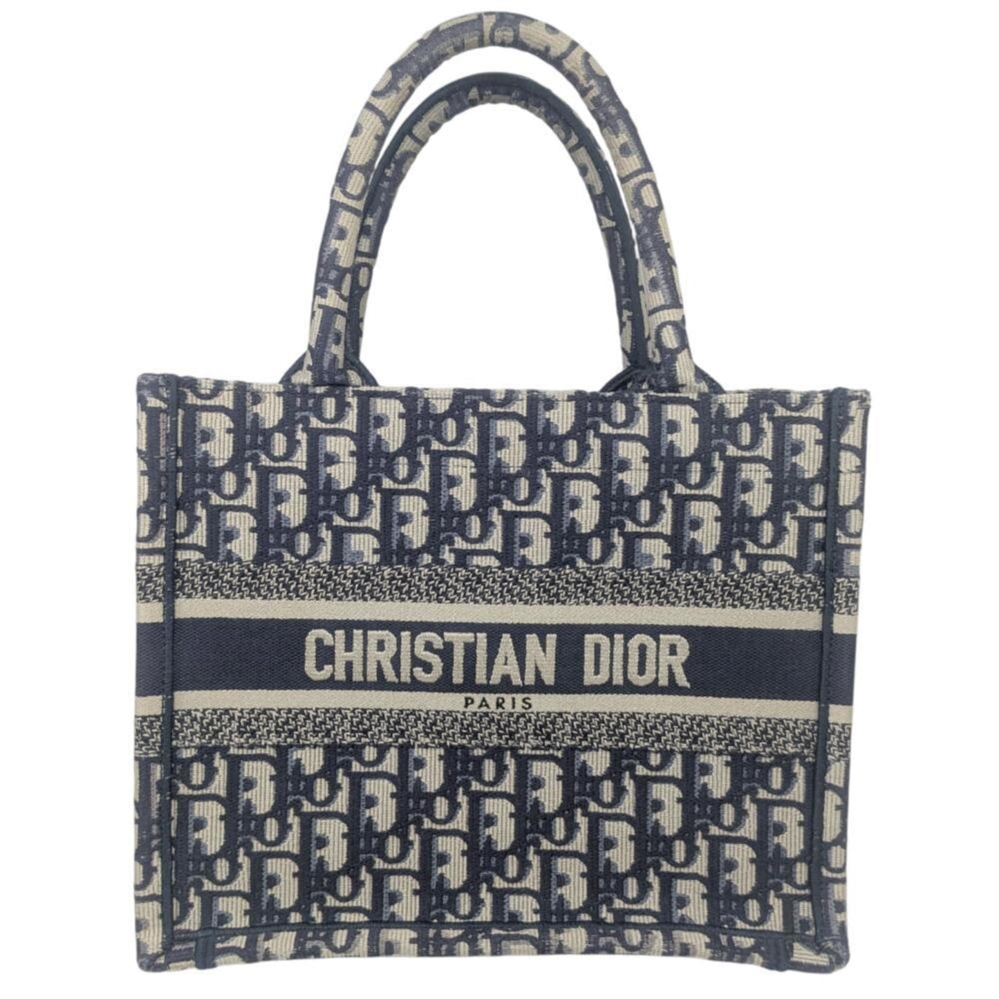 Dior Handbag Christian Tote Bag 5 Canvas Blue Navy
