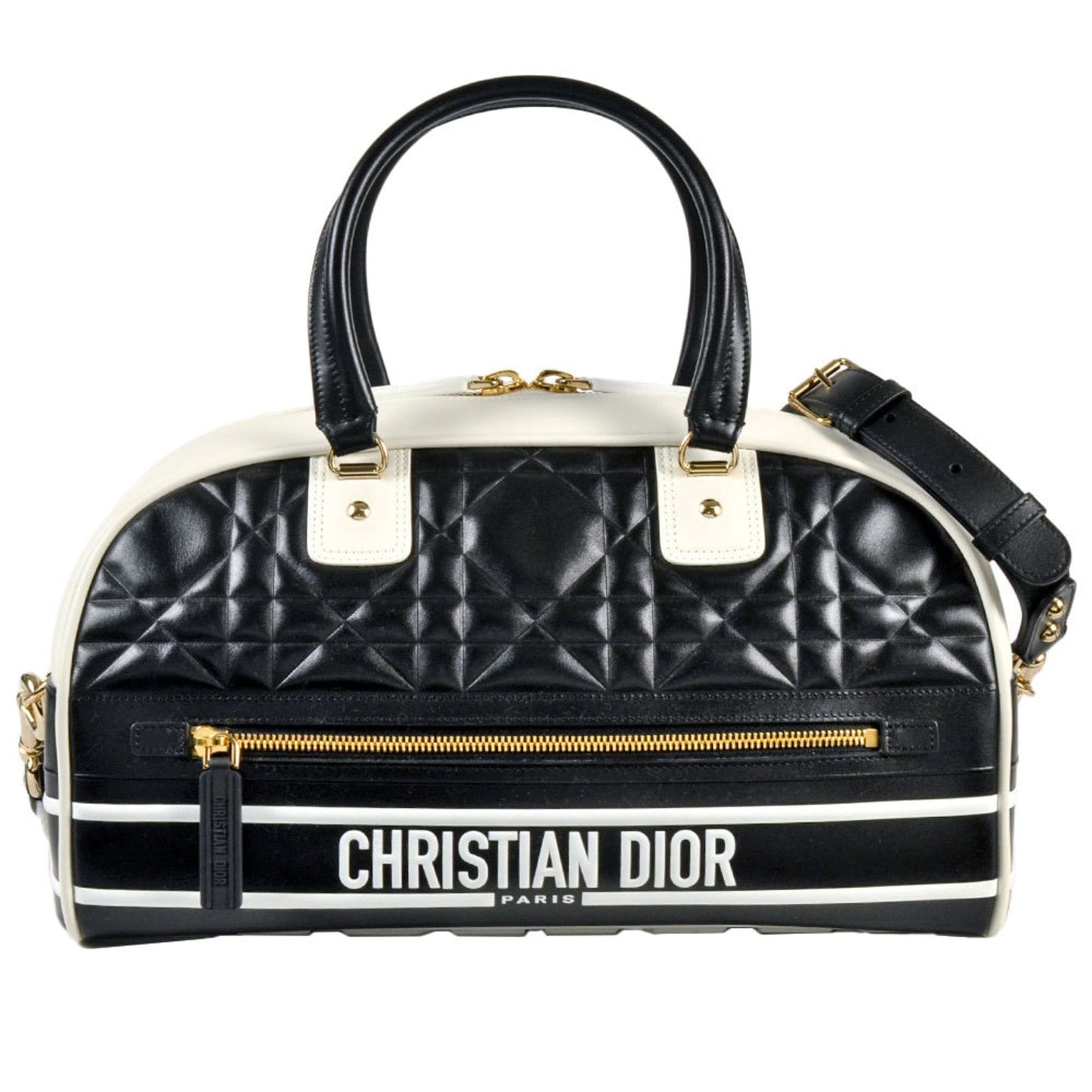 Dior Handbag Christian 5 Leather Black White