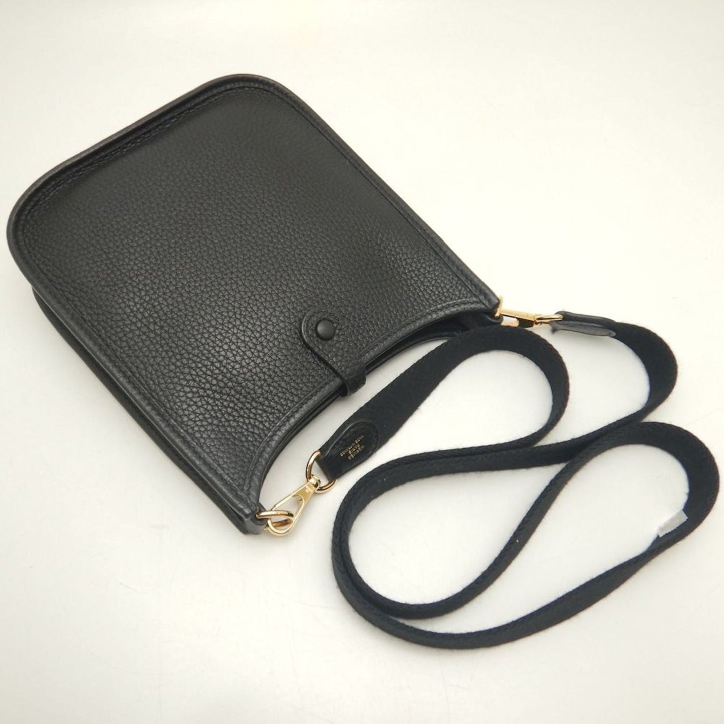 Hermes Evelyne Taurillon Clemence Shoulder Bag Leather Black Shoulder Bag 3