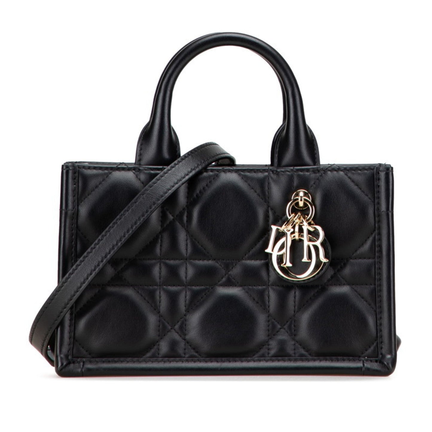 Dior Handbag Christian Shoulder Bag 56 Leather Black