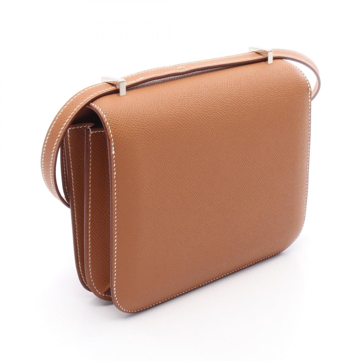 Hermes Epsom Shoulder Bag Leather Brown