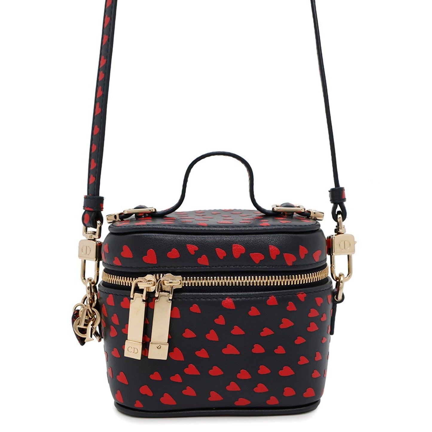 Dior Handbag Christian Color Shoulder Bag Leather Red Navy